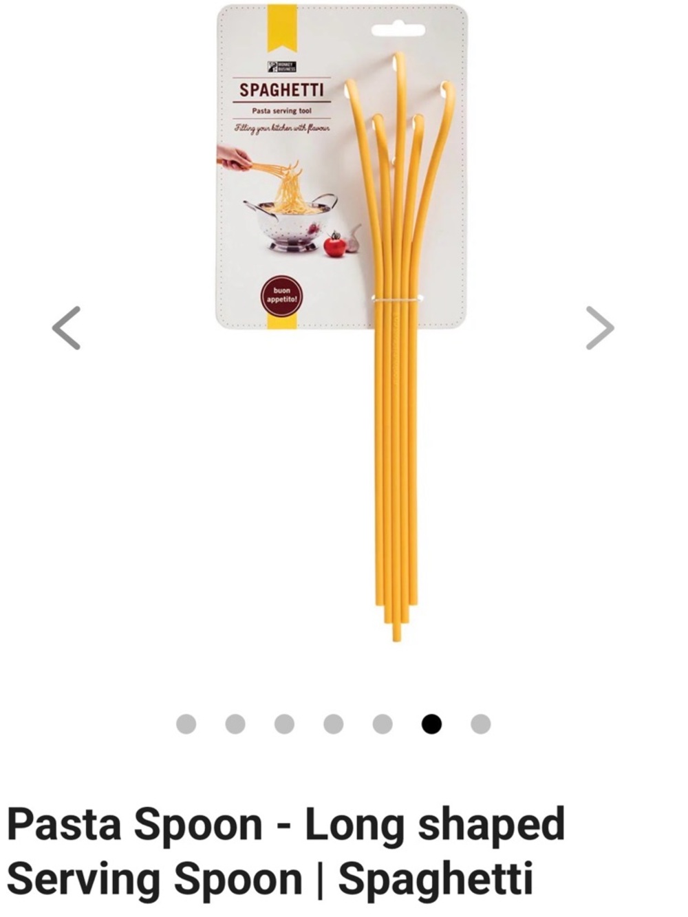 Spaghetti Pasta Serving Spoon - Long Yellow Pasta